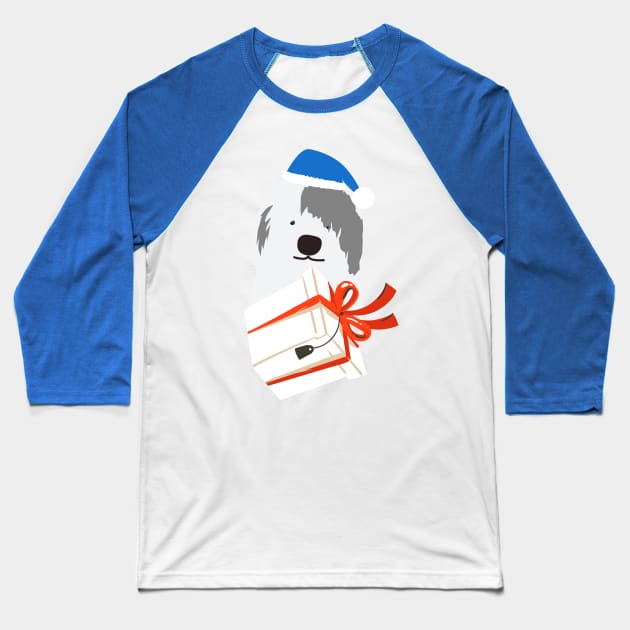 Shaggy Dog Christmas Gift Baseball T-Shirt by BeLightDesigns